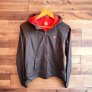 Nike ACG Jacket Womens Full Zip Hood Thermal Layer Softshell Small Polyester Blk